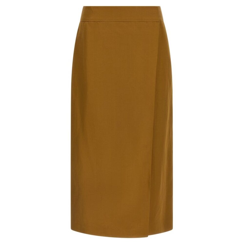 Alberto Biani Brown Viscose Midi Women's Skirt